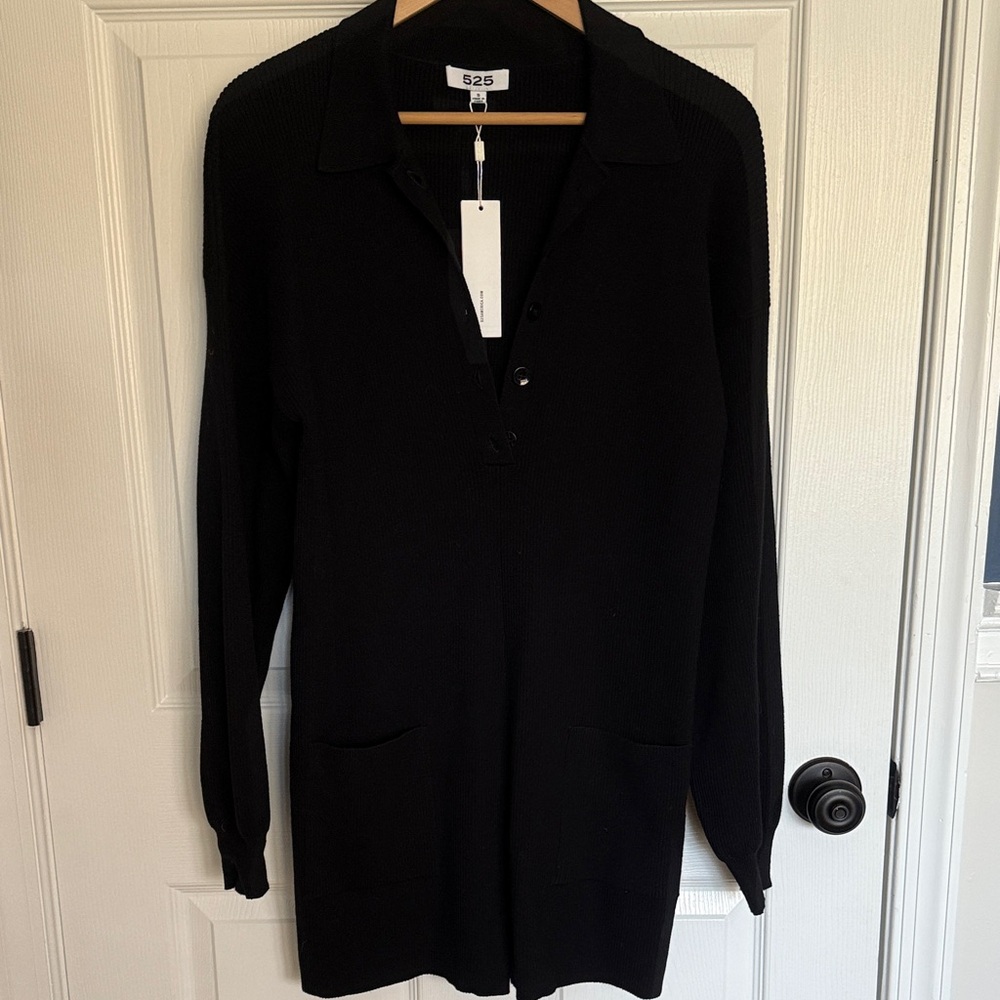 Black Long Sleeve Sweater Playsuit by 525